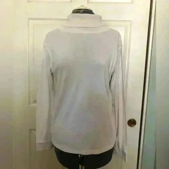 vtg SPEPHANIE ROGERS WHITE LONG SLEEVE TURTLENECK WOMEN LARGE - Picture 2 of 7